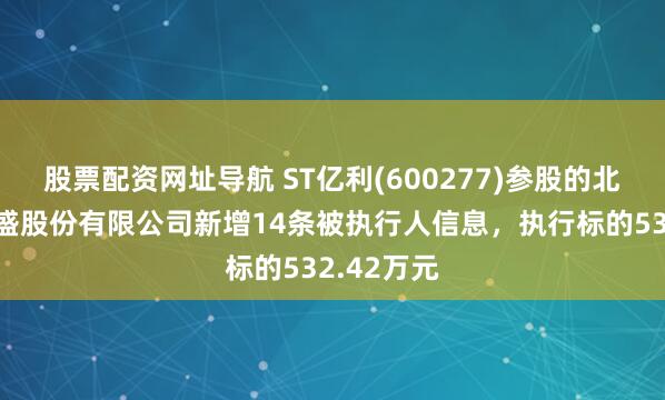 股票配资网址导航 ST亿利(600277)参股的北京亿兆华盛股份有限公司新增14条被执行人信息，执行标的532.42万元