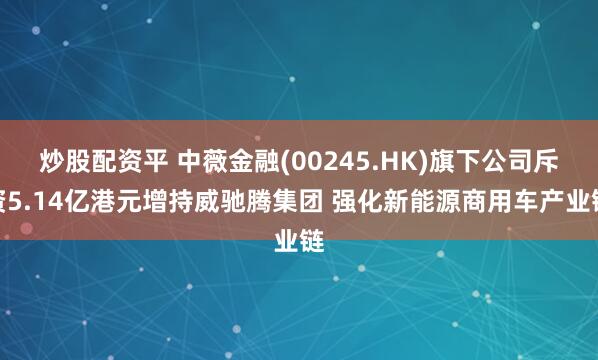 炒股配资平 中薇金融(00245.HK)旗下公司斥资5.14亿港元增持威驰腾集团 强化新能源商用车产业链